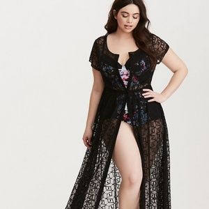 Torrid Black Crochet Maxi Top/Coverup